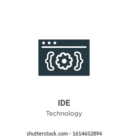 Ide glyph icon vector on white background. Flat vector ide icon symbol sign from modern technology collection for mobile concept and web apps design.