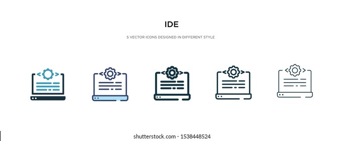 ide icon in different style vector illustration. two colored and black ide vector icons designed in filled, outline, line and stroke style can be used for web, mobile, ui