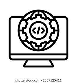 ide icon line vector illustration on white background.