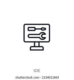 IDE icon. Outline style icon design isolated on white background