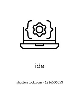 IDE icon. Trendy modern flat linear vector IDE icon on white background from thin line Technology collection, editable outline stroke vector illustration