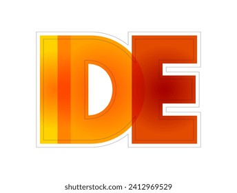 IDE - Integrated Development Environment - software application that provides comprehensive facilities to computer programmers for software development, colorful text concept