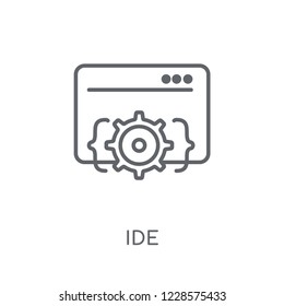 IDE linear icon. Modern outline IDE logo concept on white background from Technology collection. Suitable for use on web apps, mobile apps and print media.