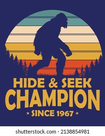 ide  Seek Champion since 1967 amazon t shirt design for POD Custom T shirt.