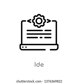 ide vector line icon. Simple element illustration. ide outline icon from technology concept. Can be used for web and mobile