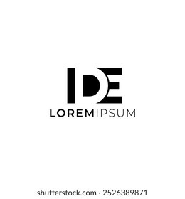 Logotipo inicial de 3 letras do IDE Vetor Modern	
