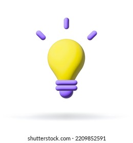 idea 3d icon. light bulb icon. Business icon.