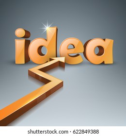 Idea 3d logo on the grey background