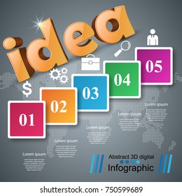 Idea 3d logo on the grey background