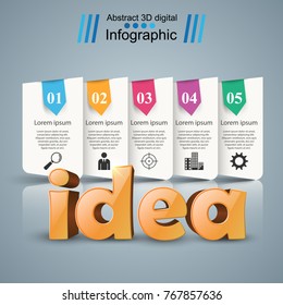Idea 3d idea on the grey background