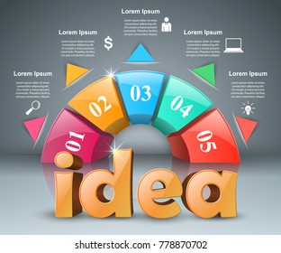 Idea 3d idea on the grey background