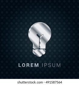 Idea 3D silver/platinum metallic chromium precious Icon / Logo Design