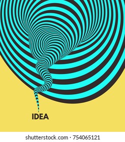 Idea. Abstract striped background. Optical illusion. 3D vector illustration.
