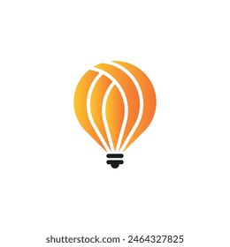 Diseño de logotipo de globo aerostático. Vector Premium