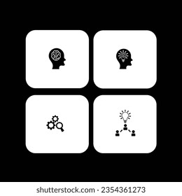 IDEA  app icon set black and white color