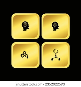 Idea App Icon Set with Golden Gradient and Black Background Color