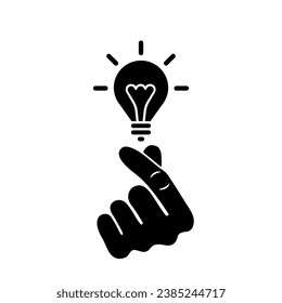 The idea appeared. Snapping fingers and the appearance of a new idea. Snap concept. Vector illustration flat style design. Idea and solution. Modern innovation concept. Fast decision.