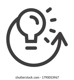 Idea con iconos de flecha diseño con elementos de línea delgada. Ilustración vectorial.