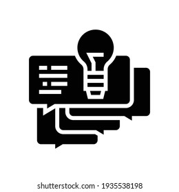 idea for ask customers about service glyph icon vector. idea for ask customers about service sign. isolated contour symbol black illustration