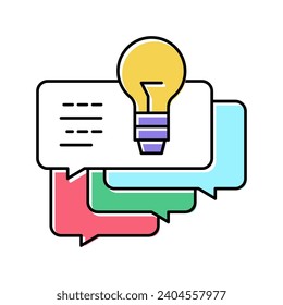 idea for ask customers about service color icon vector. idea for ask customers about service sign. isolated symbol illustration