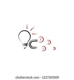 Idea attracting magnet finance 2 colored line icon. Simple colored element illustration. Idea attracting magnet finance outline symbol design from finance set
