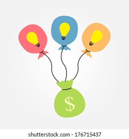 idea balloon make a moneybag