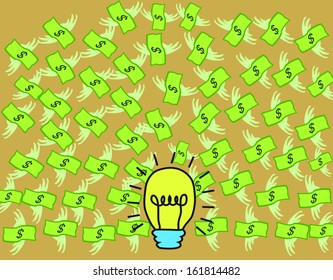 idea and bank in concept idea to money vector art