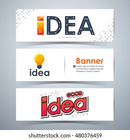 Idea Banners, Template Layout Website . Vector illustration