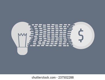 idea become to money, business concept