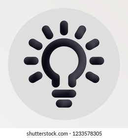Idea blended bold black line icon. Vector illustration of light bulb shape fluid pictogram in a circle over white background for your graphic and web design