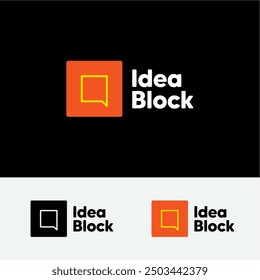 Idea block logo design ideas business name editable vector template  royalty free image