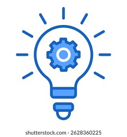 Idea blue color icon. Simple vector icon design in blue color style. Editable vector format