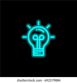 Idea blue glowing neon ui ux icon. Glowing sign logo vector