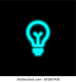Idea blue glowing neon ui ux icon. Glowing sign logo vector