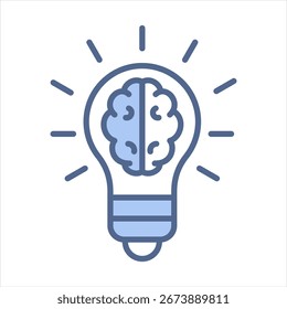 Idea Blue Icon Vector Illustration