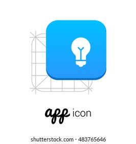 Idea Blue Mobile App UI/UX Button Corporate Logo / Icon Design