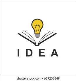 Idea. Book and bulb