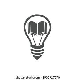 icono de idea, vector de libro y bombilla