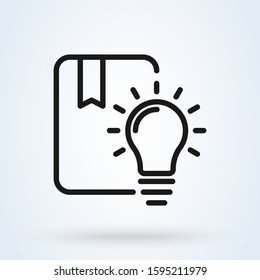 idea, Book and bulb. vector modern icon design illustration