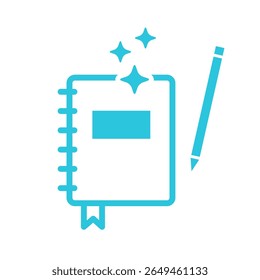 Idea book icon, Journal. Isolated on white background.