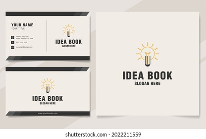 Idea book logo template on monogram style