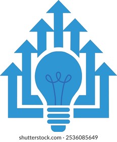 Idea boost icon, business logo, ideas icon, logo for  innovative business, innovative ideas icon, inspiration , unique icon for business