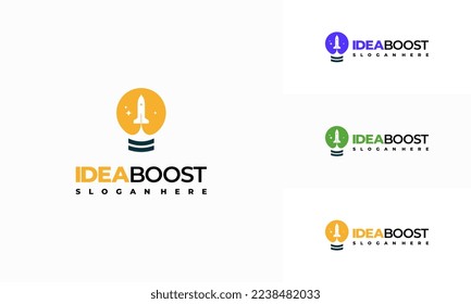 Idea impulso Diseños de logotipos vector concepto, Inspiración Diseño de logotipo Booster vectorial