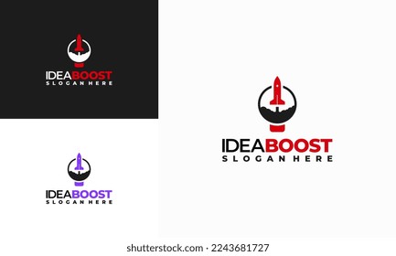 Idea boost Logo designs concept vector, Inspiration Booster logo designs concept vector