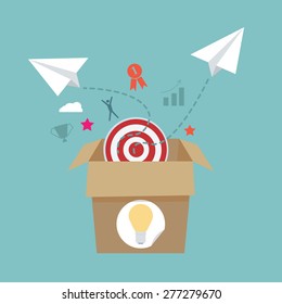 idea in box / background / business concept / vector / illustration / creative