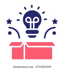 Idea Box Icon Color Relleno Estilo Ilustración vectorial