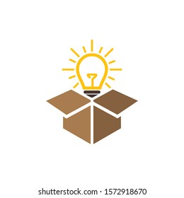Idea box icon design template vector isolated illustration
