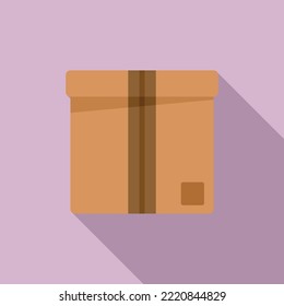 Idea box icon flat vector. Carton package. Paper parcel