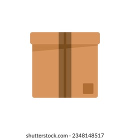 Idea box icon flat vector. Carton package. Paper parcel isolated