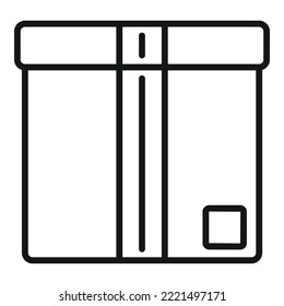 vector de contorno de icono de cuadro de ideas. Envase de cartón. Parcela de papel
